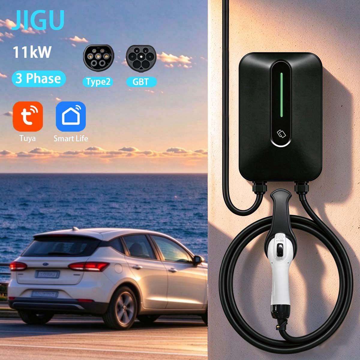 Wallbox Ev - JIGU 11kW EV Charger Three-phase 16A
