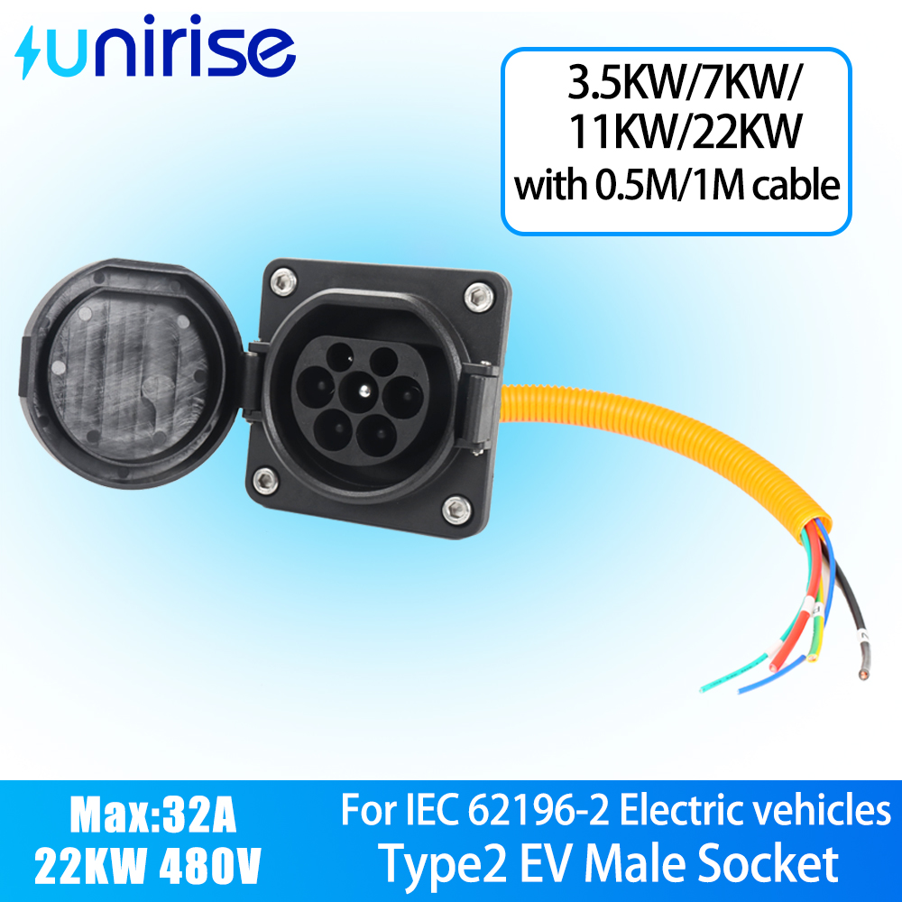 Unirise Type2 EV Car Socket wi - đánh giá và giá Ev Charging Cable